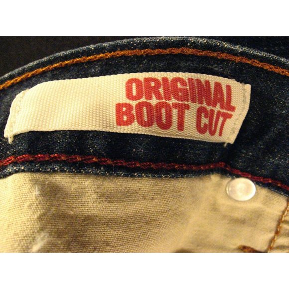 ARIZONA JEAN CO Womans CUTOFF Jeans shorts 33 Original Boot Cut 32 MEASURED Blue - Picture 8 of 10